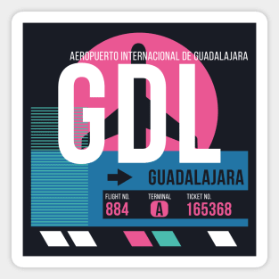 Guadalajara (GDL) Airport // Sunset Baggage Tag Magnet